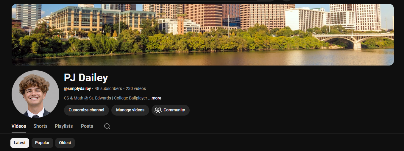 PJ Dailey YouTube channel screenshot
